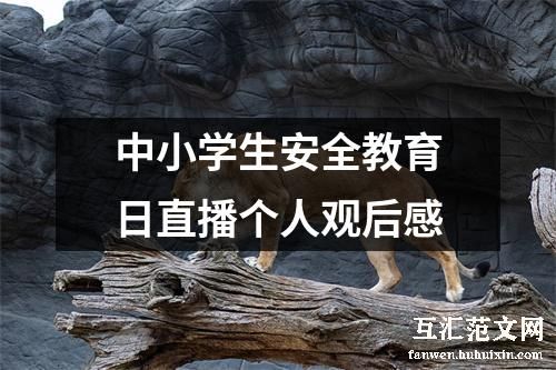 中小学生安全教育日直播个人观后感