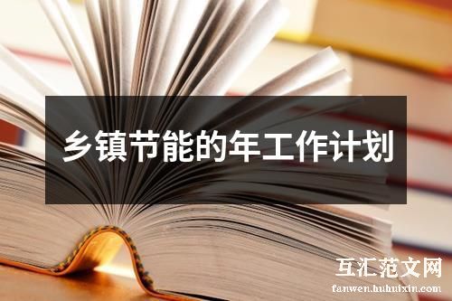 乡镇节能的年工作计划