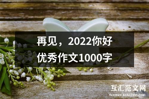 再见，2022你好优秀作文1000字